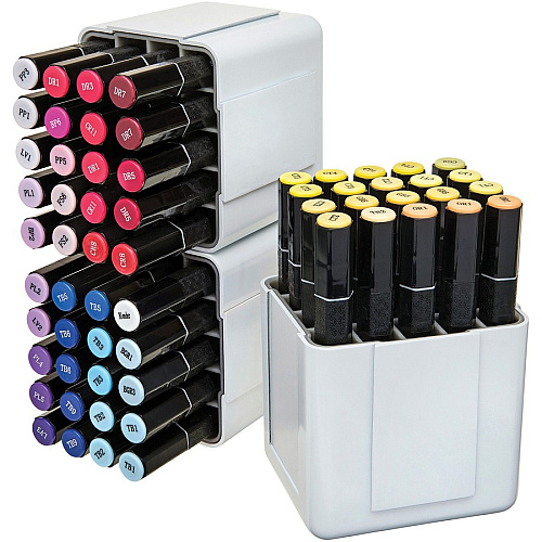 Deflecto Interlocking Marker Organizer 4.30" Height x 4.40" Width x 3.40" Depth - Desktop - Portable, Stackable - White - Acrylonitrile Butadiene Styrene (ABS) - 1 Each (29123CR)