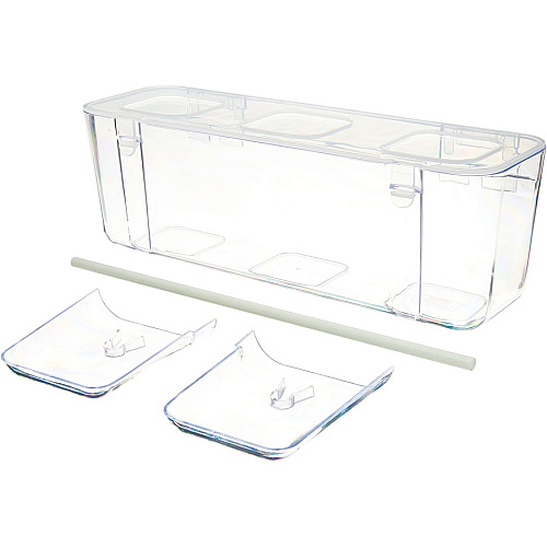 Deflecto Ribbon Dispenser 4.40" Height x 13.30" Width x 4.20" Depth - Desktop - Lid, Portable, Stackable, Wall Mountable - Clear - Plastic, Polypropylene - 1 Each (29321CR)