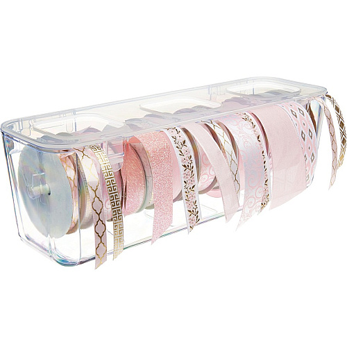 Deflecto Ribbon Dispenser 4.40" Height x 13.30" Width x 4.20" Depth - Desktop - Lid, Portable, Stackable, Wall Mountable - Clear - Plastic, Polypropylene - 1 Each (29321CR)