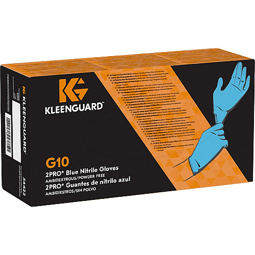 Kleenguard G10 Blue Nitrile Gloves 6 mil Thickness x 9.50" Glove Length - Medium Size - For Right/Left Hand - Nitrile - Blue - High Tactile Sensitivity, Textured Grip - For Food Handling, Food Preparation, Manufacturing, Food Service, Electrical,  (54422)
