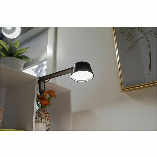 Bostitch Verve Adjustable LED Desk Lamp LED Bulb - Adjustable, Dimmable, Adjustable Brightness, Clock, Durable, Swivel Base, Color Changing Mode - Aluminum - Desk Mountable - Black - for Desk - Alexa Supported (2200CLSMBK)