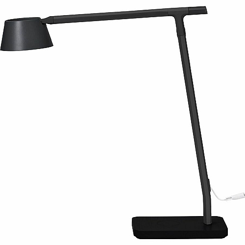 Bostitch Verve Adjustable LED Desk Lamp LED Bulb - Adjustable, Dimmable, Adjustable Brightness, Clock, Durable, Wireless Charging, Swivel Base, Color Changing Mode - Aluminum - Desk Mountable - Black - for Desk - Alexa Supported (2200QISMBK)