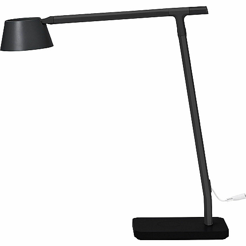 Bostitch Verve Adjustable LED Desk Lamp LED Bulb - Adjustable, Dimmable, Adjustable Brightness, Clock, Durable, Wireless Charging, Swivel Base, Color Changing Mode - Aluminum - Desk Mountable - Black - for Desk - Alexa Supported (2200QISMBK)