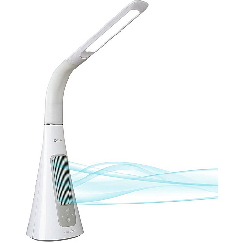 OttLite SanitizingPRO LED Desk Lamp with UVC Air Purifier LED Bulb - Sanitizing, Glare-free Light, USB Charging, Adjustable Height - Desk Mountable - White, Gray - for Desk, Phone, Cubicle, Studying, Smartphone, Tablet (SC1AP00S)