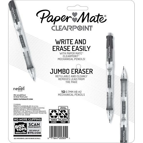 Paper Mate Clearpoint Mechanical Pencils 0.7 mm Lead - Assorted Barrel - 6 / Pack (2169674)