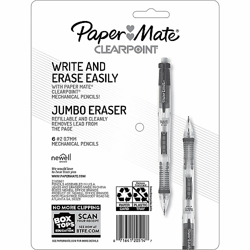 Paper Mate Clearpoint Mechanical Pencils 0.7 mm Lead - Assorted Barrel - 6 / Pack (2169674)