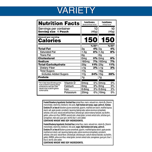 Pop Tarts Bites Variety Pack Frosted Strawberry, Frosted Blueberry - 20 / Box (11683)
