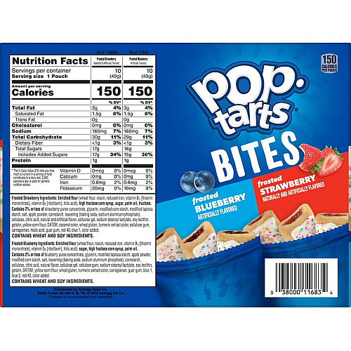 Pop Tarts Bites Variety Pack Frosted Strawberry, Frosted Blueberry - 20 / Box (11683)