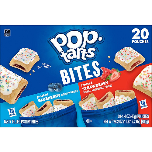 Pop Tarts Bites Variety Pack Frosted Strawberry, Frosted Blueberry - 20 / Box (11683)