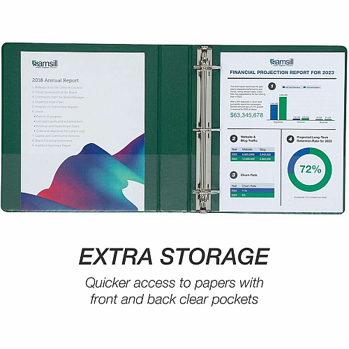 Samsill Durable 1.5 Inch Binder, Made in the USA, D Ring Customizable Clear View Binder, Basic Assortment, 4 Pack, Each Holds 350 Page 1 1/2" Binder Capacity - Letter - 8 1/2" x 11" Sheet Size - 350 Sheet Capacity - Fastener(s): D-Ring - Pocket( (MP46458)