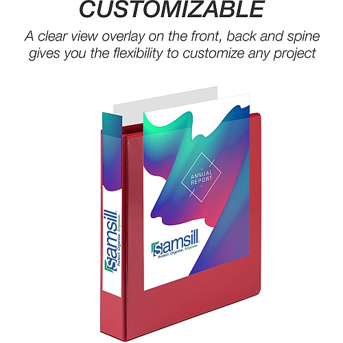 Samsill Durable 1.5 Inch Binder, Made in the USA, D Ring Customizable Clear View Binder, Basic Assortment, 4 Pack, Each Holds 350 Page 1 1/2" Binder Capacity - Letter - 8 1/2" x 11" Sheet Size - 350 Sheet Capacity - Fastener(s): D-Ring - Pocket( (MP46458)