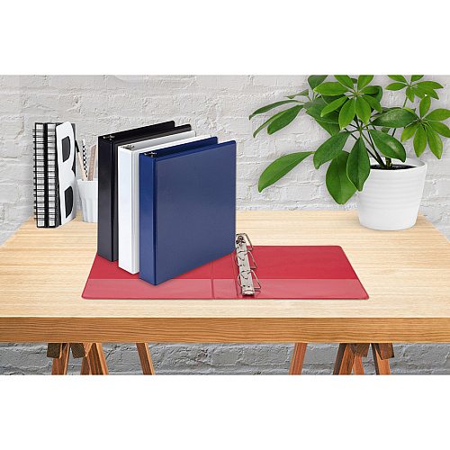 Samsill Durable 1.5 Inch Binder, Made in the USA, D Ring Customizable Clear View Binder, Basic Assortment, 4 Pack, Each Holds 350 Page 1 1/2" Binder Capacity - Letter - 8 1/2" x 11" Sheet Size - 350 Sheet Capacity - Fastener(s): D-Ring - Pocket( (MP46458)