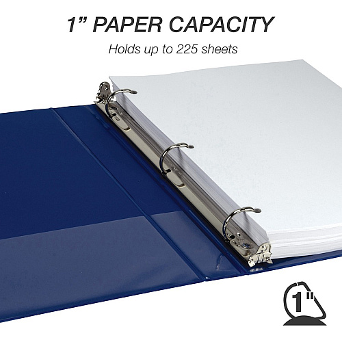 Samsill Durable 1 Inch Binder, Made in the USA, D Ring Customizable Clear View Cover, Fashion Assortment, 4 Pack, Each holds 225 Pages 1" Binder Capacity - Letter - 8 1/2" x 11" Sheet Size - 225 Sheet Capacity - 3 Ring(s) - Fastener(s): D-Ring - (MP46439)