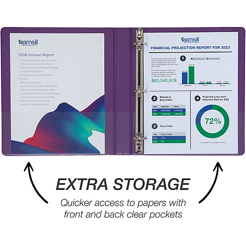 Samsill Durable 1 Inch Binder, Made in the USA, D Ring Customizable Clear View Cover, Fashion Assortment, 4 Pack, Each holds 225 Pages 1" Binder Capacity - Letter - 8 1/2" x 11" Sheet Size - 225 Sheet Capacity - 3 Ring(s) - Fastener(s): D-Ring - (MP46439)