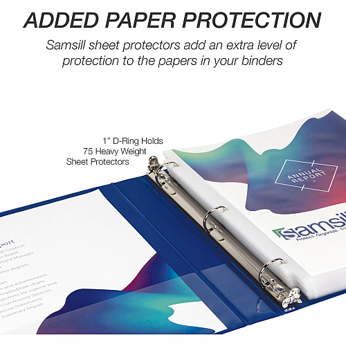 Samsill Durable 1 Inch Binder, Made in the USA, D Ring Customizable Clear View Cover, Fashion Assortment, 4 Pack, Each holds 225 Pages 1" Binder Capacity - Letter - 8 1/2" x 11" Sheet Size - 225 Sheet Capacity - 3 Ring(s) - Fastener(s): D-Ring - (MP46439)
