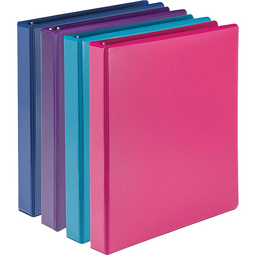 Samsill Durable 1 Inch Binder, Made in the USA, D Ring Customizable Clear View Cover, Fashion Assortment, 4 Pack, Each holds 225 Pages 1" Binder Capacity - Letter - 8 1/2" x 11" Sheet Size - 225 Sheet Capacity - 3 Ring(s) - Fastener(s): D-Ring - (MP46439)