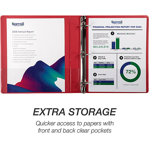 Samsill Durable 1 Inch Binder, Made in The USA, D Ring Binder, Customizable Clear View Cover, Basic Assortment, 4 Pack, Each Holds 225 Pages 1" Binder Capacity - Letter - 8 1/2" x 11" Sheet Size - 225 Sheet Capacity - 3 Ring(s) - Fastener(s): D- (MP46409)