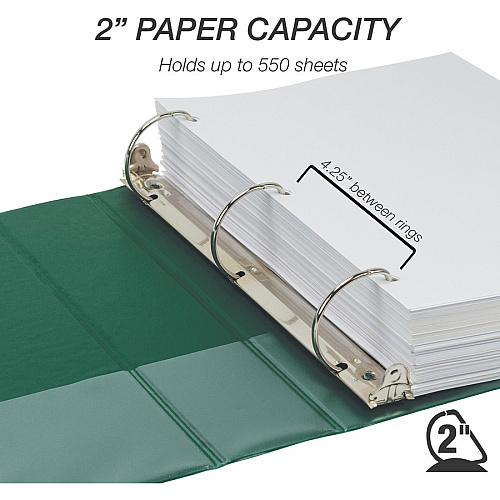 Samsill Durable 2 Inch Binder, Made in the USA, D Ring Customizable Clear View Binder, Basic Assortment, 4 Pack, Each Holds 475 Pages 2" Binder Capacity - Letter - 8 1/2" x 11" Sheet Size - 475 Sheet Capacity - 3 Ring(s) - Fastener(s): D-Ring -  (MP46468)
