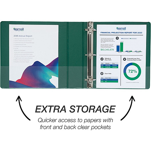 Samsill Durable 2 Inch Binder, Made in the USA, D Ring Customizable Clear View Binder, Basic Assortment, 4 Pack, Each Holds 475 Pages 2" Binder Capacity - Letter - 8 1/2" x 11" Sheet Size - 475 Sheet Capacity - 3 Ring(s) - Fastener(s): D-Ring -  (MP46468)