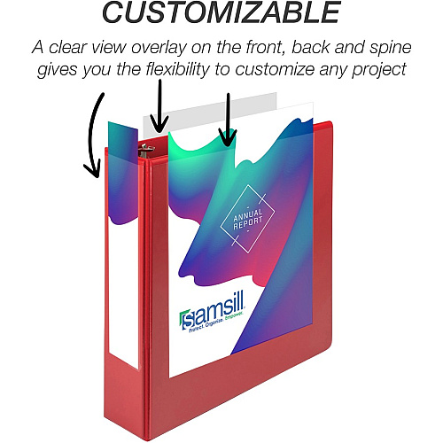 Samsill Durable 2 Inch Binder, Made in the USA, D Ring Customizable Clear View Binder, Basic Assortment, 4 Pack, Each Holds 475 Pages 2" Binder Capacity - Letter - 8 1/2" x 11" Sheet Size - 475 Sheet Capacity - 3 Ring(s) - Fastener(s): D-Ring -  (MP46468)