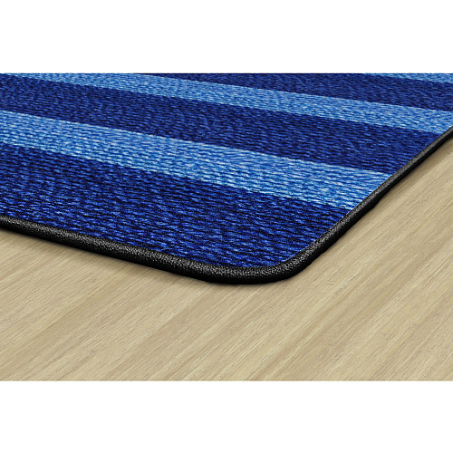 Flagship Carpets Basketweave Stripes Classroom Rug Floor Rug - 72" Length x 99.96" Width - Rectangle - Blue - Nylon - 1 Each (FA100632FS)