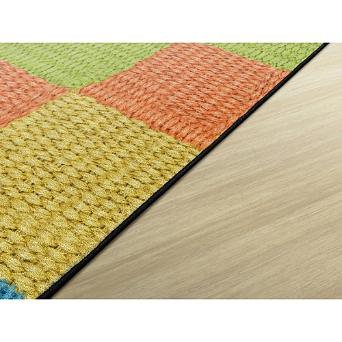Flagship Carpets Basketweave Blocks Class Rug Floor Rug - 10.60 ft Length x 13.20 ft Width - Rectangle - Multi - Nylon - 1 Each (FA100958FS)