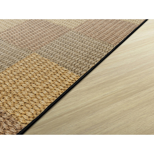 Flagship Carpets Basketweave Blocks Class Rug Floor Rug - 72" Length x 100.80" Width - Rectangle - Natural - Nylon - 1 Each (FA101032FS)