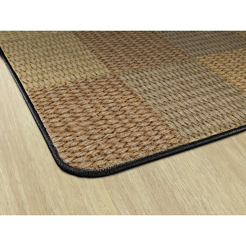 Flagship Carpets Basketweave Blocks Class Rug Floor Rug - 72" Length x 100.80" Width - Rectangle - Natural - Nylon - 1 Each (FA101032FS)