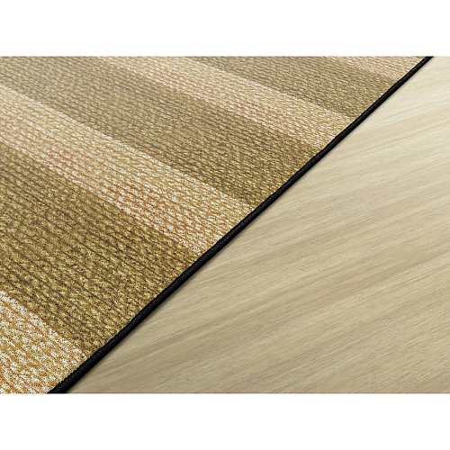 Flagship Carpets Basketweave Stripes Classroom Rug Floor Rug - 72" Length x 100.80" Width - Rectangle - Natural - Nylon - 1 Each (FA100832FS)