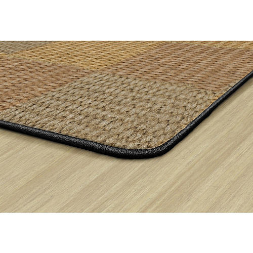 Flagship Carpets Basketweave Blocks Class Rug Floor Rug - 10.60 ft Length x 13.20 ft Width - Rectangle - Natural - Nylon - 1 Each (FA101058FS)