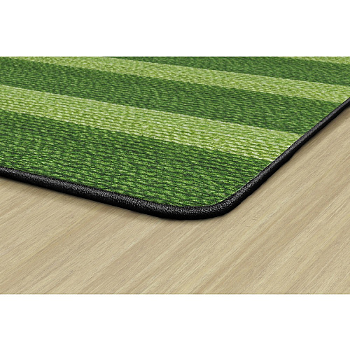 Flagship Carpets Basketweave Stripes Classroom Rug Floor Rug - 72" Length x 100.80" Width - Rectangle - Green - Nylon - 1 Each (FA100732FS)