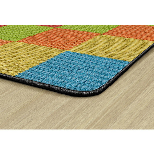 Flagship Carpets Basketweave Blocks Class Rug Floor Rug - 72" Length x 100.80" Width - Rectangle - Multi - Nylon - 1 Each (FA100932FS)