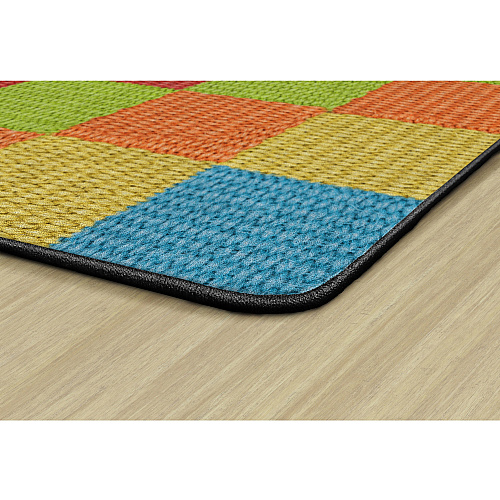 Flagship Carpets Basketweave Blocks Class Rug Floor Rug - 72" Length x 100.80" Width - Rectangle - Multi - Nylon - 1 Each (FA100932FS)