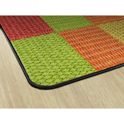 Flagship Carpets Basketweave Blocks Class Rug Floor Rug - 91.20" Length x 12 ft Width - Rectangle - Multi - Nylon - 1 Each (FA100944FS)