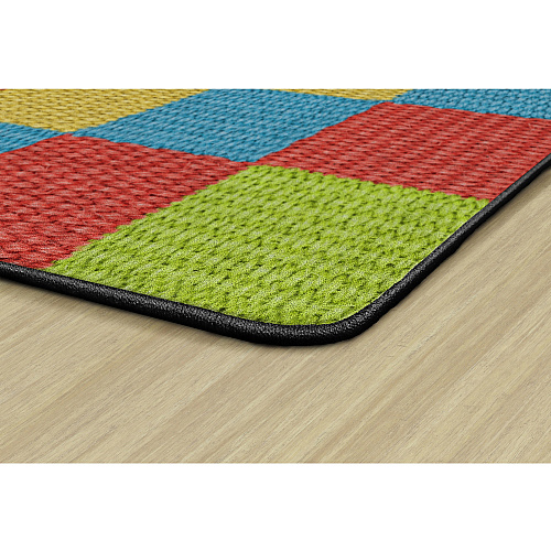 Flagship Carpets Basketweave Blocks Class Rug Floor Rug - 91.20" Length x 12 ft Width - Rectangle - Multi - Nylon - 1 Each (FA100944FS)