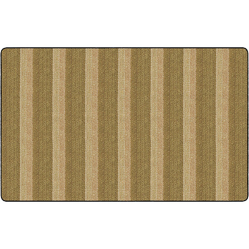 Flagship Carpets Basketweave Stripes Classroom Rug Floor Rug - 91.20" Length x 12 ft Width - Rectangle - Natural - Nylon - 1 Each (FA100844FS)