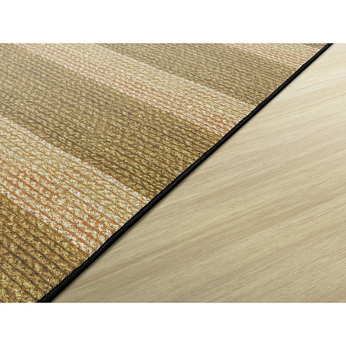 Flagship Carpets Basketweave Stripes Classroom Rug Floor Rug - 10.60 ft Length x 13.20 ft Width - Rectangle - Natural - Nylon - 1 Each (FA100858FS)