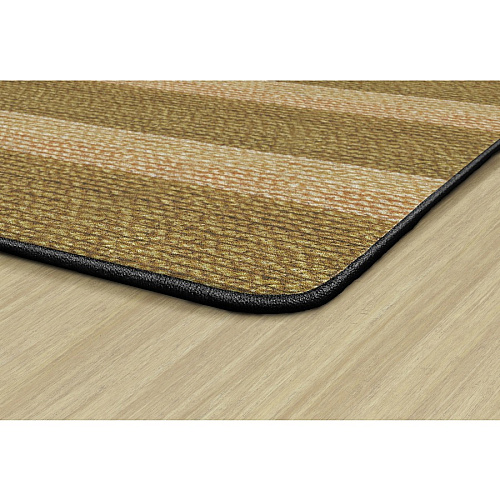 Flagship Carpets Basketweave Stripes Classroom Rug Floor Rug - 10.60 ft Length x 13.20 ft Width - Rectangle - Natural - Nylon - 1 Each (FA100858FS)