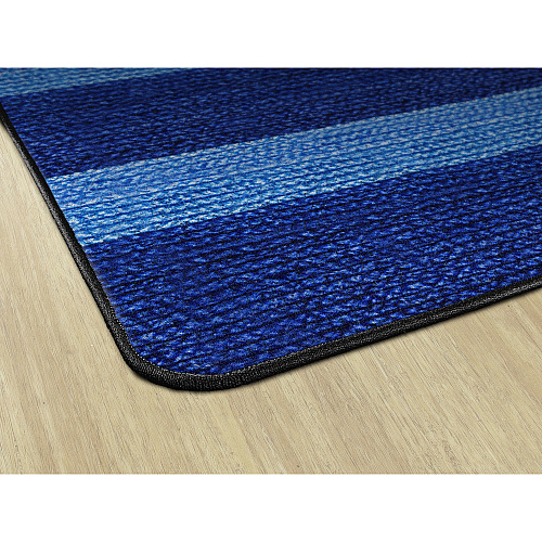 Flagship Carpets Basketweave Stripes Classroom Rug Floor Rug - 10.60 ft Length x 13.20 ft Width - Rectangle - Blue - Nylon - 1 Each (FA100658FS)