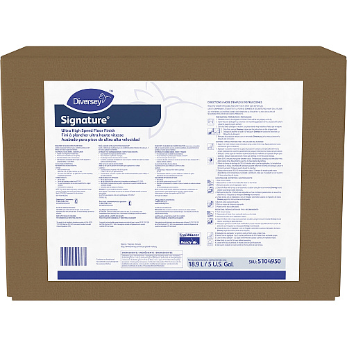 Diversey Signature UHS Floor Finish 640 fl oz (20 quart) - Ammonia Scent - Durable - White - 1 Box (5104950)