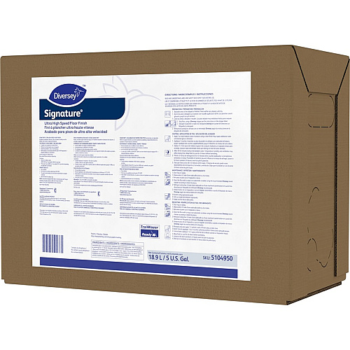 Diversey Signature UHS Floor Finish 640 fl oz (20 quart) - Ammonia Scent - Durable - White - 1 Box (5104950)