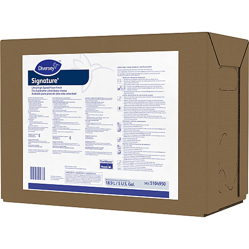 Diversey Signature UHS Floor Finish 640 fl oz (20 quart) - Ammonia Scent - Durable - White - 1 Box (5104950)