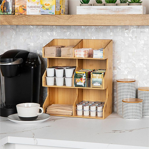 Mind Reader Bali 6-Compartment Storage Organizer (3T2TWDBRN)