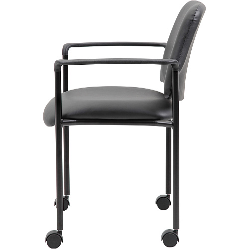 Boss Diamond Stacking Chair Black Seat Color - Vinyl Seat Material - Black Back Color - Vinyl Back Material - Black Frame Color - Tubular Steel Frame Material - Four-legged Base - Armrest - 1 Each (B9503RCS)