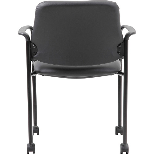 Boss Diamond Stacking Chair Black Seat Color - Vinyl Seat Material - Black Back Color - Vinyl Back Material - Black Frame Color - Tubular Steel Frame Material - Four-legged Base - Armrest - 1 Each (B9503RCS)