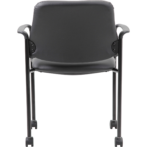 Boss Diamond Stacking Chair Black Seat Color - Vinyl Seat Material - Black Back Color - Vinyl Back Material - Black Frame Color - Tubular Steel Frame Material - Four-legged Base - Armrest - 1 Each (B9503RCS)