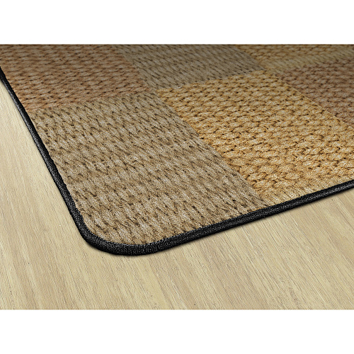 Flagship Carpets Basketweave Blocks Class Rug Floor Rug - 91.20" Length x 12 ft Width - Rectangle - Natural - Nylon - 1 Each (FA101044FS)