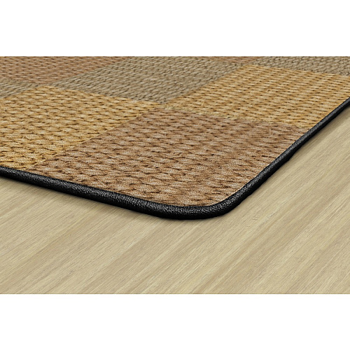 Flagship Carpets Basketweave Blocks Class Rug Floor Rug - 91.20" Length x 12 ft Width - Rectangle - Natural - Nylon - 1 Each (FA101044FS)