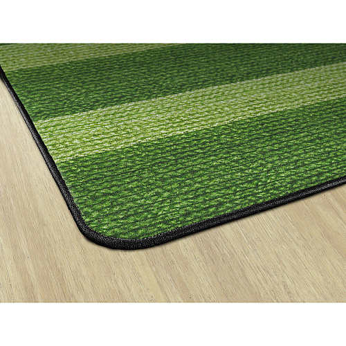 Flagship Carpets Basketweave Stripes Classroom Rug Floor Rug - 91.20" Length x 12 ft Width - Rectangle - Green - Nylon - 1 Each (FA100744FS)