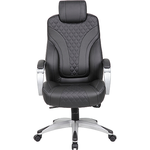 Boss Hinged Arm Executive Chair Black Seat Color - Vinyl Seat Material - Black Back Color - 5-star Base - Armrest - 1 Each (B8871BK)